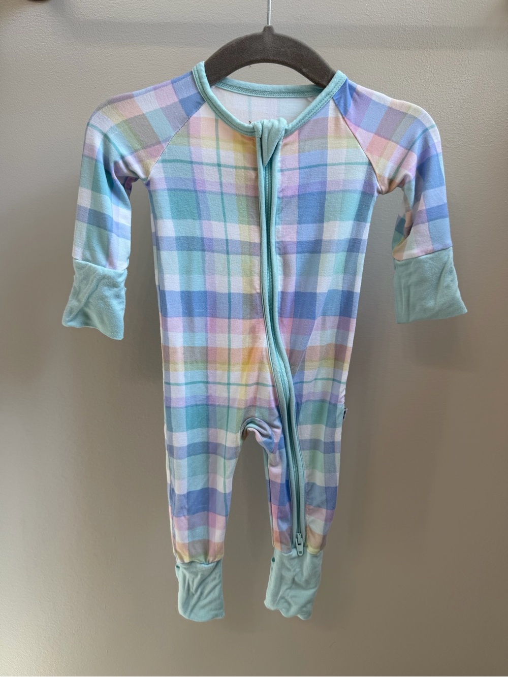 Little Sleepies | Pastel Plaid Zippy | Newborn | Bamboo PJ’s | Limited Edition